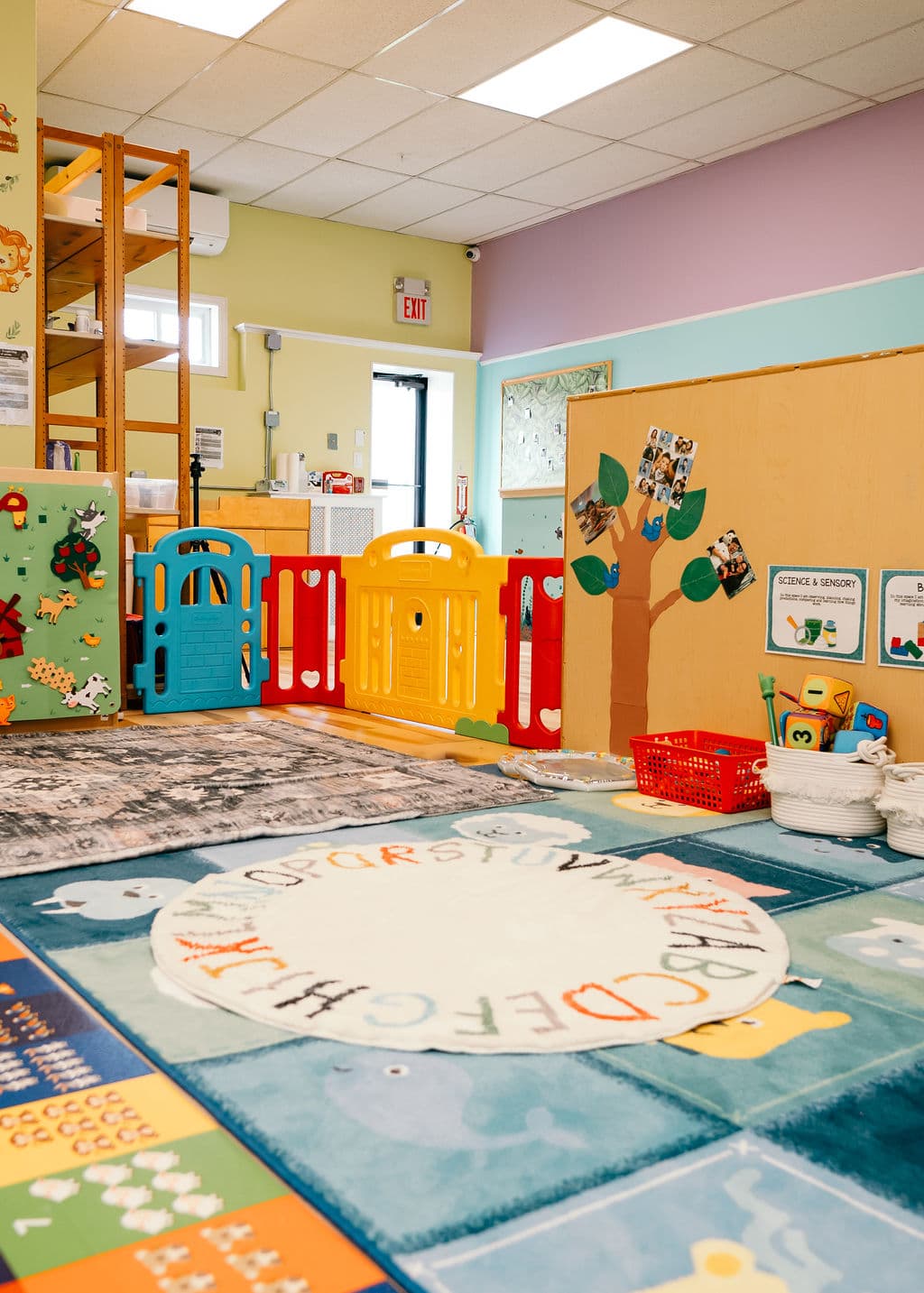 A colorful infant learning room at The Great Learning Center